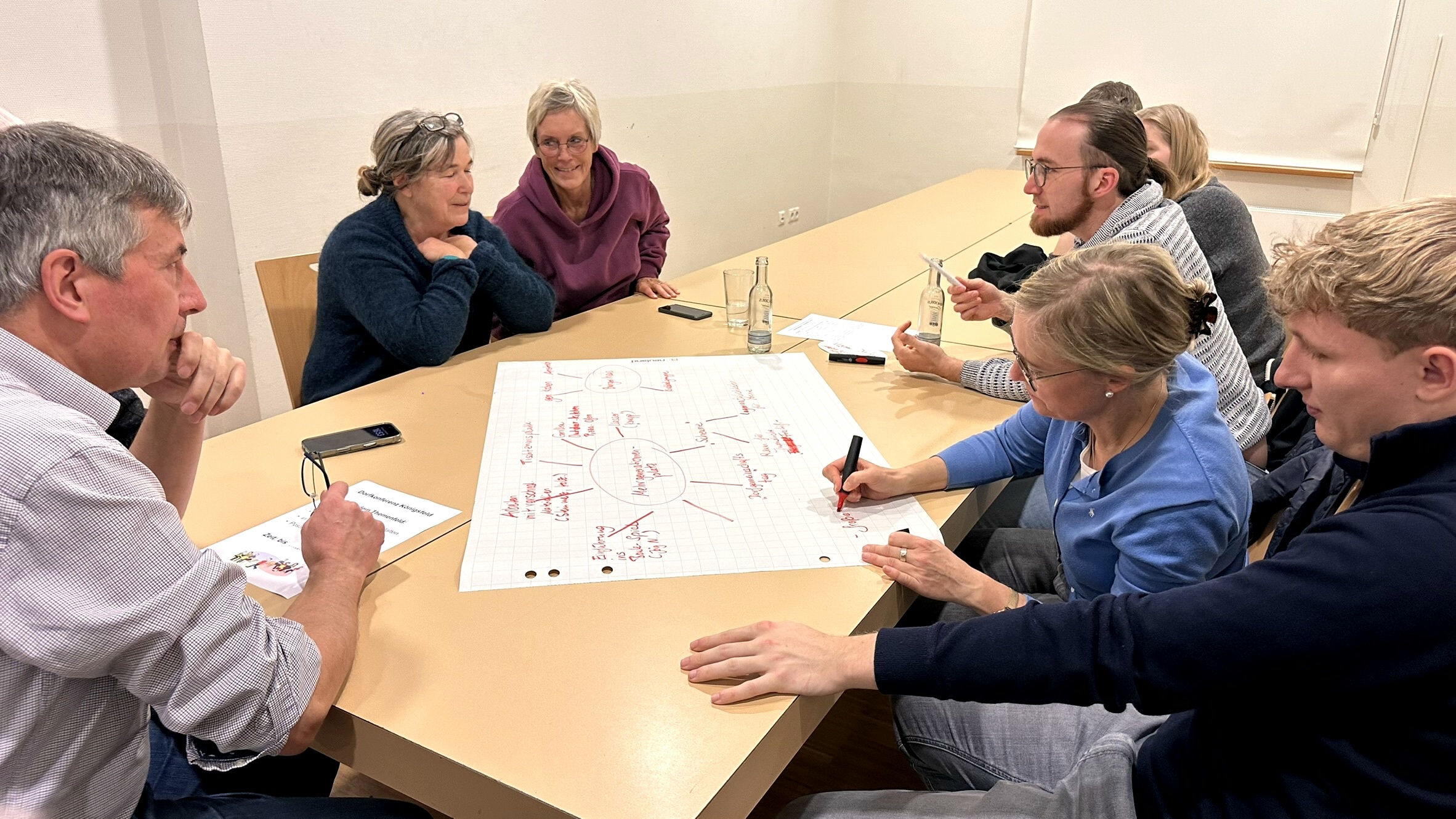 Jung trifft Alt: Gemeinsam wird der Mehrgenerationenplatz entworfen